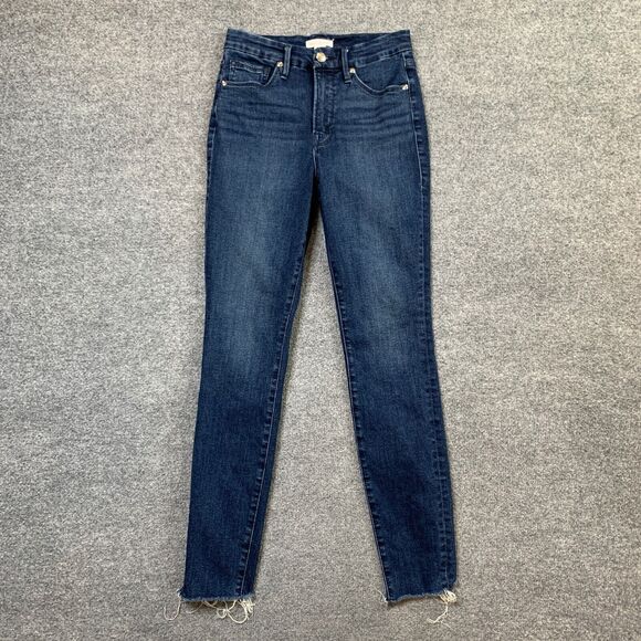 Good American Jeans Womens 4 Denim Stretch Good Legs Raw Chewed Hem Super Skinny - Picture 2 of 13